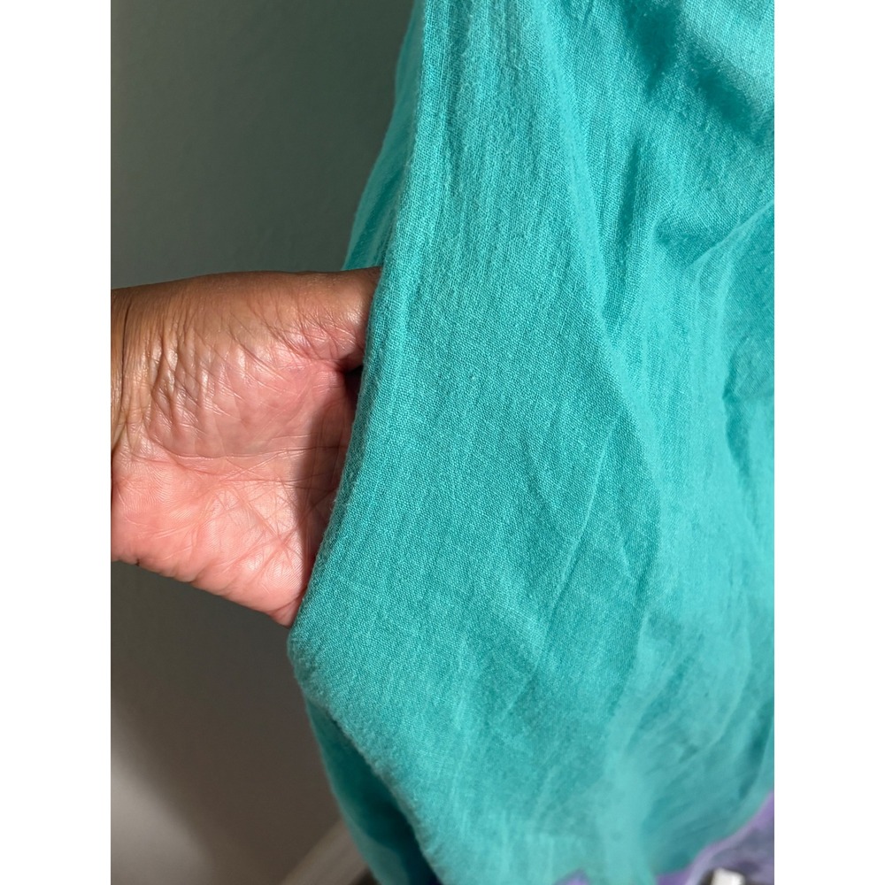 Vintage Cotton Tie Dye Maxi Skirt Teal Purple Boho Festival Made in USA Small - Picture 4 of 8
